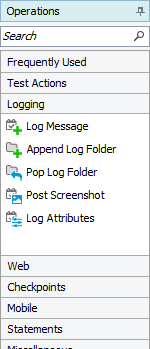 Custom Operation in the Operations Palette