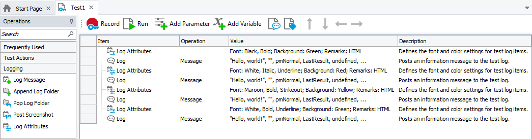 Custom Operation in a Keyword Test