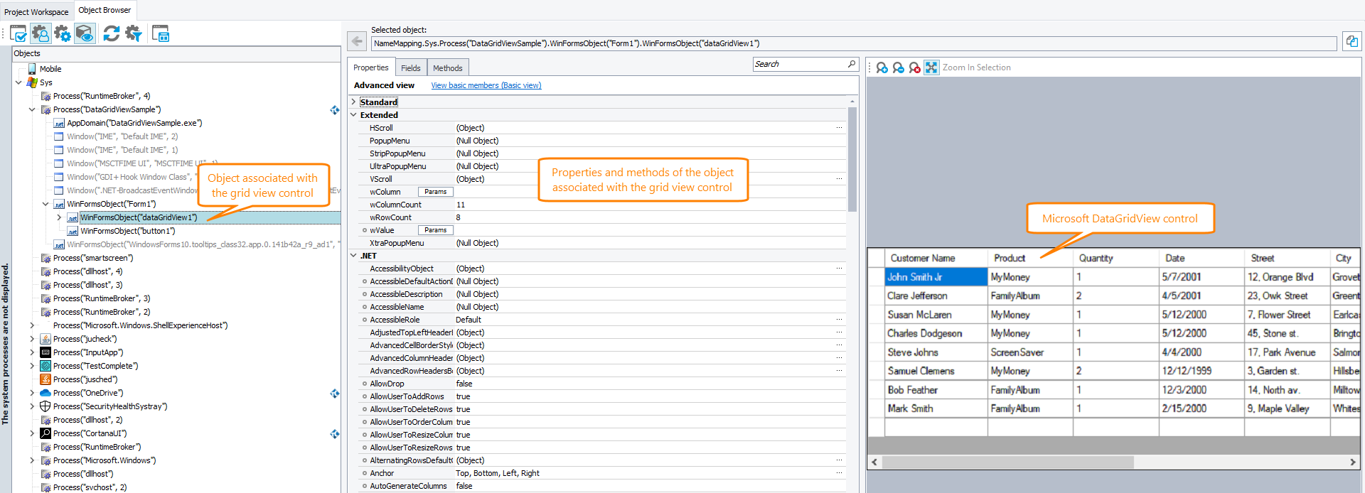 The object that TestComplete associates with a control Object that TestComplete associates with a control