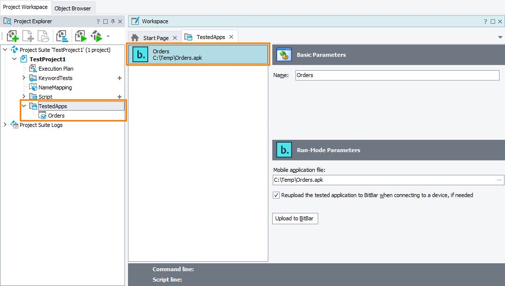 A tested mobile application in the Tested Apps collection A tested mobile application in the Tested Apps collection