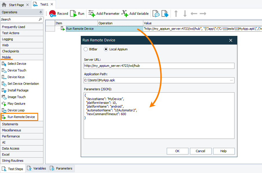Connecting to an Appium automated testing session from a keyword test Connecting to an Appium automated testing session from a keyword test