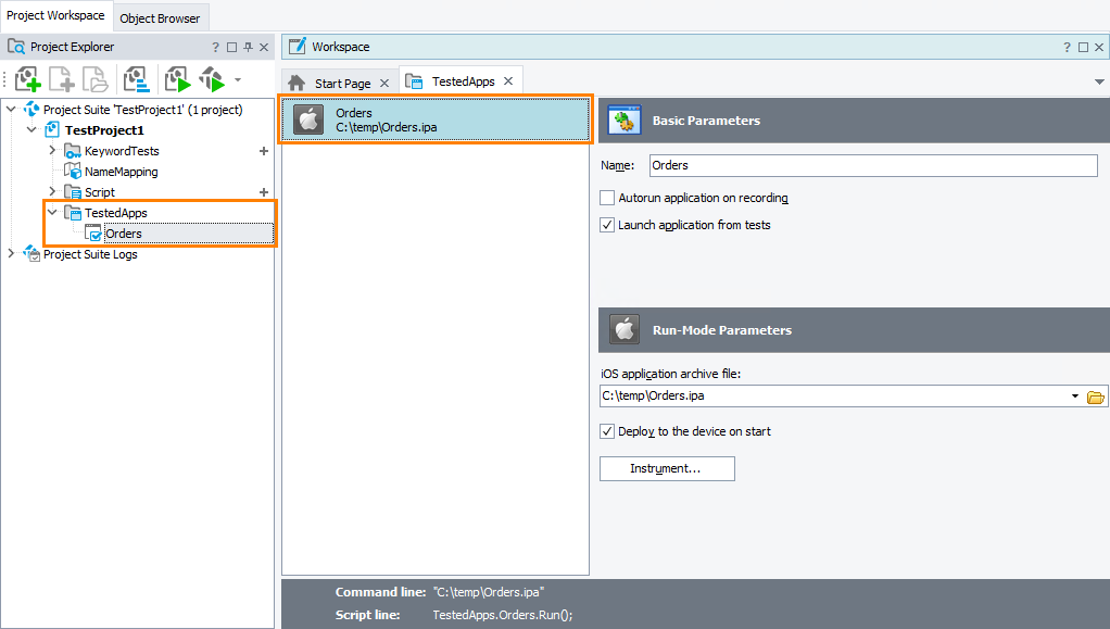 iOS application in the Tested Apps collection iOS application in the Tested Apps collection