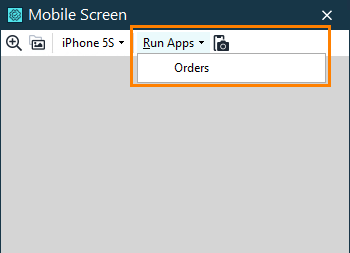 Running iOS application from the Mobile Screen window Running iOS application from the Mobile Screen window