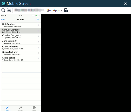 An application run in Slide Over An application run in slide over