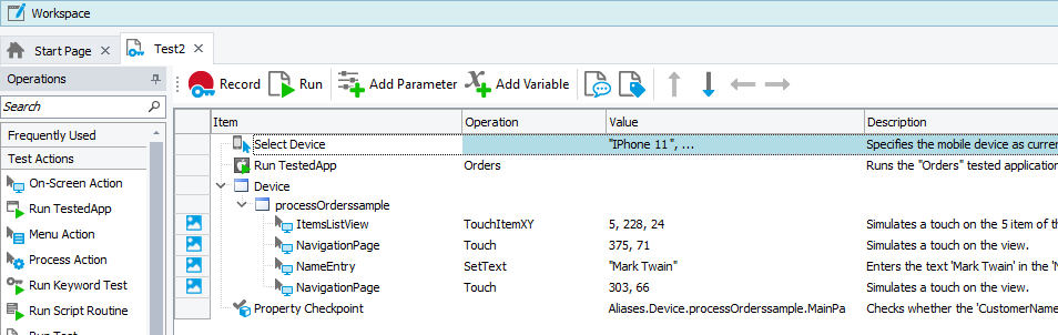 Testing Xamarin.Forms applications tutorial: The recorded test Testing Xamarin.Forms applications tutorial: The Recorded test