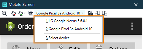 Selecting a Mobile Device to be Displayed