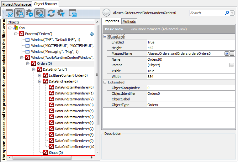 A view of an AIR application in the object tree A view of an AIR application in the object tree
