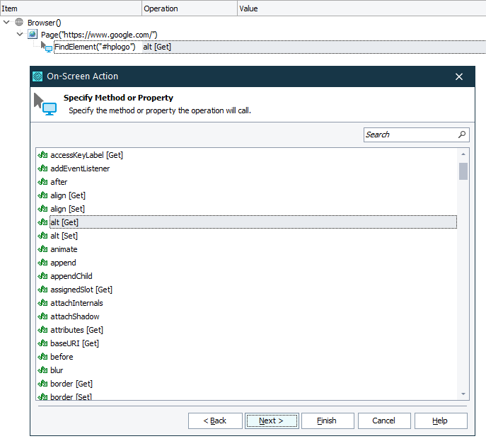 Setting a new value for a Web element’s attribute Setting a new value for a Web element’s attribute