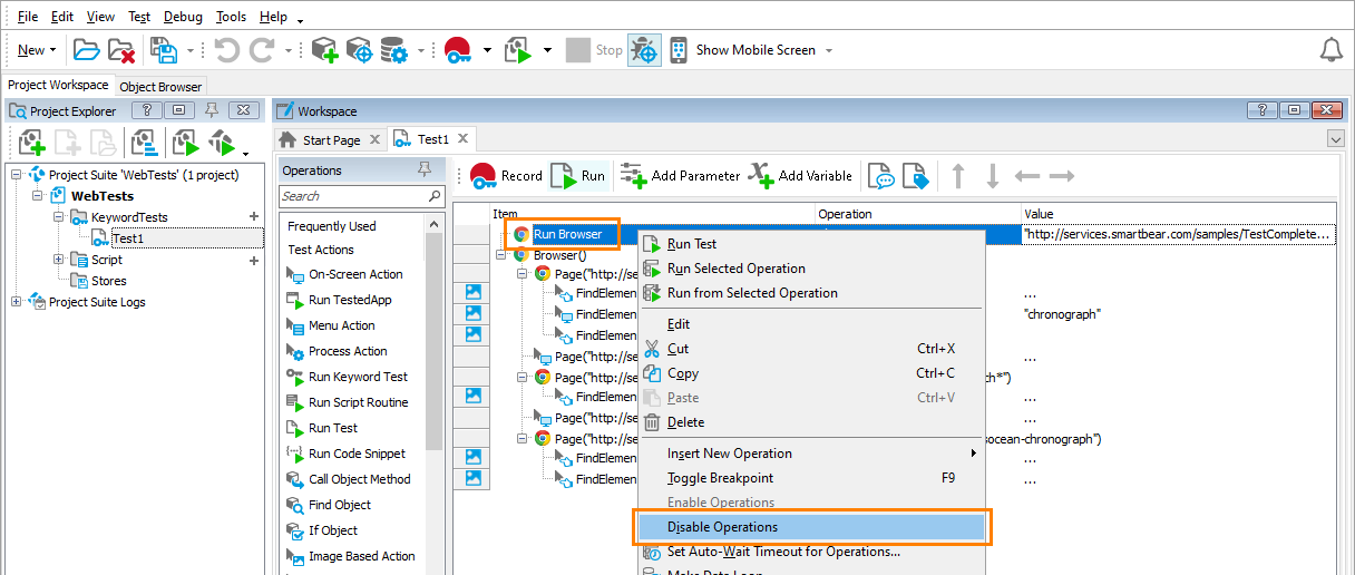 Disable operations working with a local browser Disable operations working with a local browser