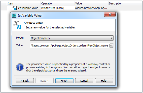 Saving a Flex object’s native property value to a test variable Saving a Flex object’s native property value to a test variable
