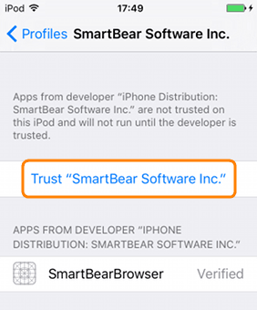Adding SmartBear to trusted developers Adding SmartBear to trusted developers
