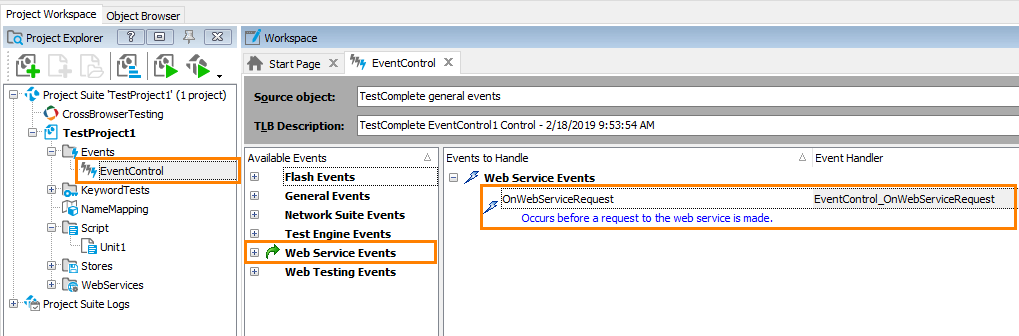 Add a handler for the OnWebServiceRequest event Add a handler for the OnWebServiceRequest event
