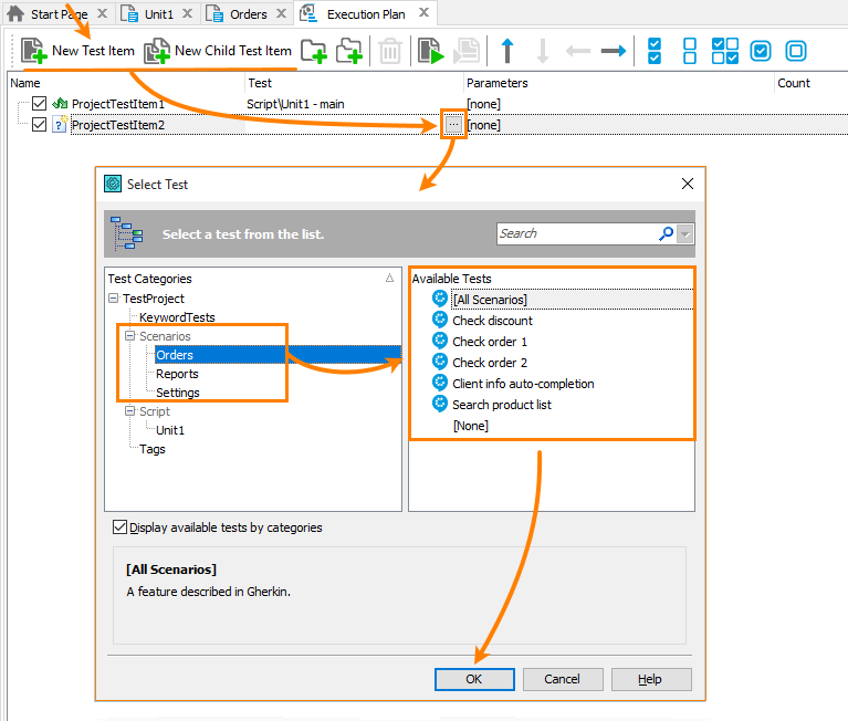 Running a BDD test as a test item Running a BDD test as a test item