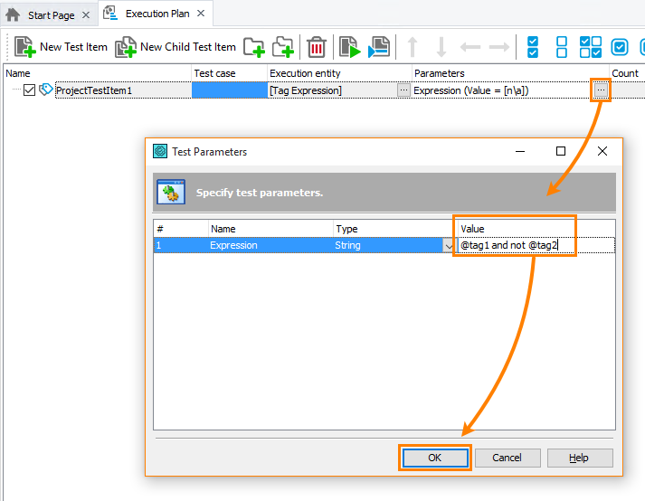 Run BDD tests by tag expression - Enter the expression Run BDD tests by tag expression - Enter the expression