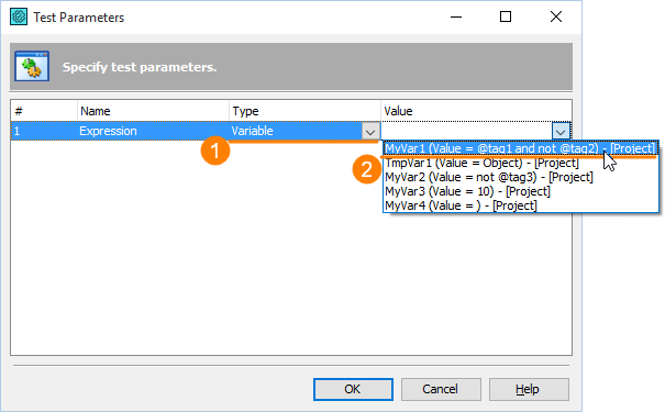 Run BDD tests by tag expression - Select a variable storing the expression Run BDD tests by tag expression - Select a variable storing the expression
