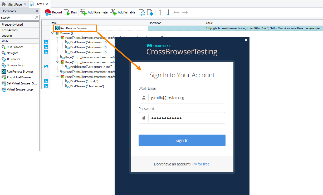 Connecting to existing CrossBrowserTesting.com account Connecting to existing CrossBrowserTesting.com account