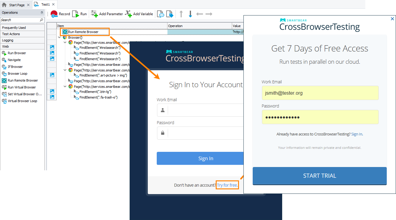 Signing up to a free trial CrossBrowserTesting.com account Signing up to a free trial CrossBrowserTesting.com account