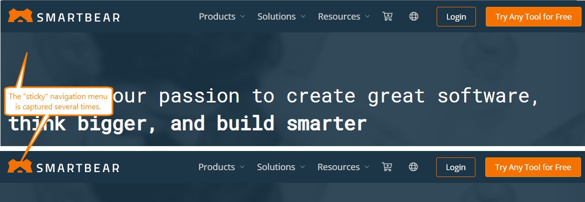 TestComplete Web Testing: Image of web page captured without CSS transition TestComplete Web Testing: Image of a web page captured without CSS transition