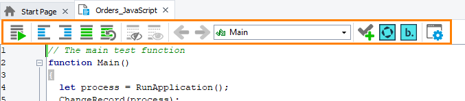 Code Editor’s Toolbar