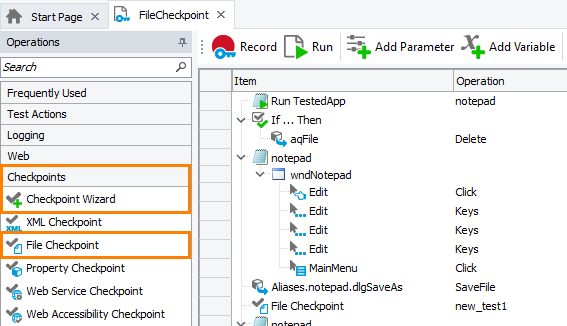 File Checkpoint: Adding File Checkpoints to Keyword Tests File Checkpoint: Adding file checkpoints to keyword tests
