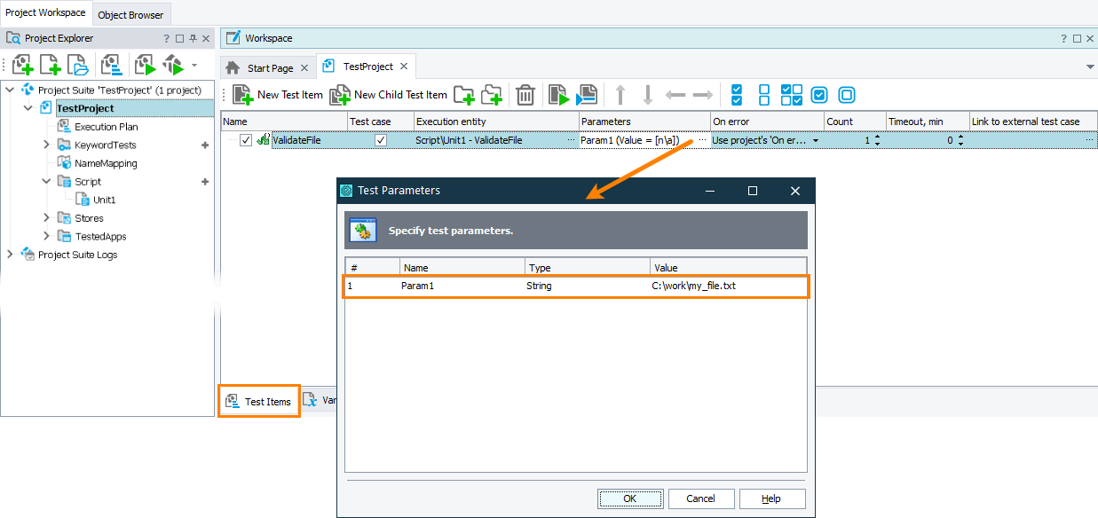 Setting a parameter value Setting parameter value