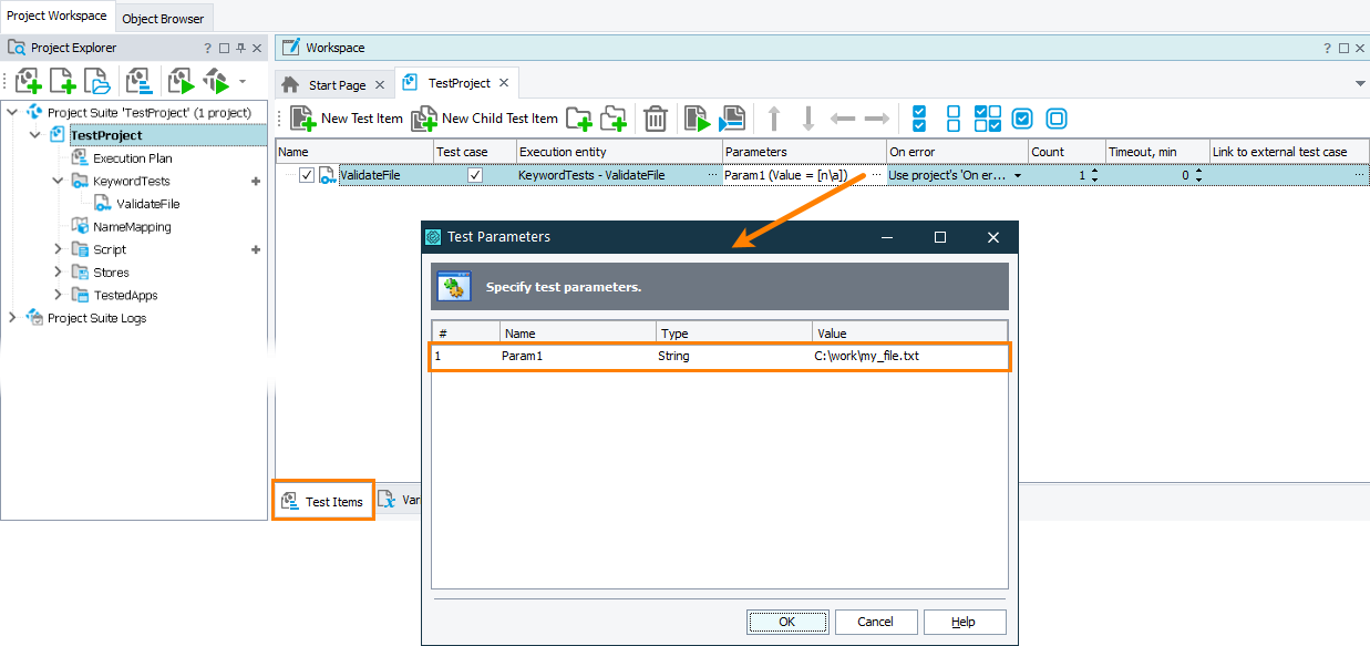 Setting a parameter value Setting parameter value