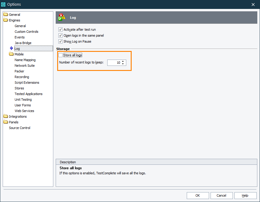 Limit the number of logs Limit the log number