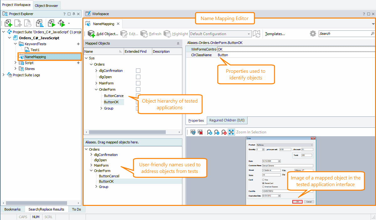 Name Mapping editor Name Mapping editor