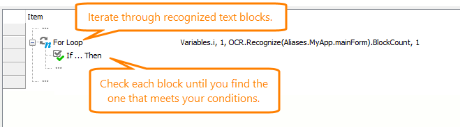 Iterate through text blocks until you find the needed one Iterate through text blocks until you find a needed one