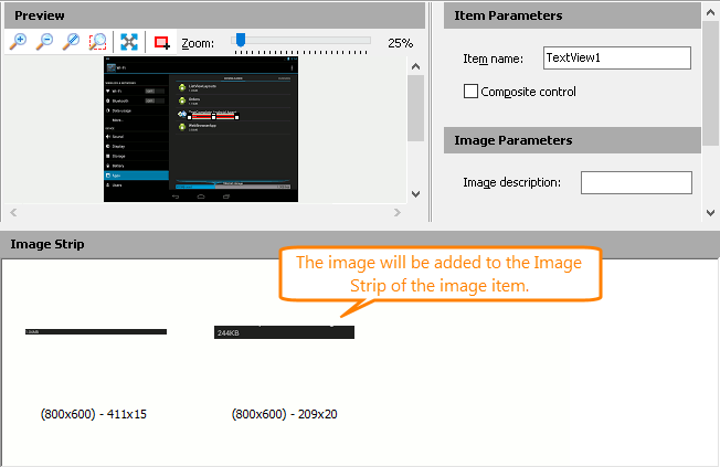 The image added to the Image Strip The image added to the Image Strip