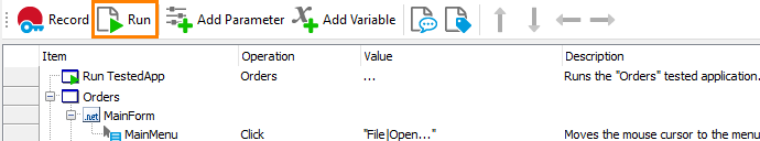 Running a keyword test Running a keyword test