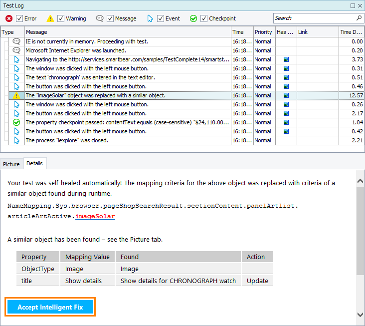Apply suggested changes Self-healing tests in TestComplete: Apply suggested changes