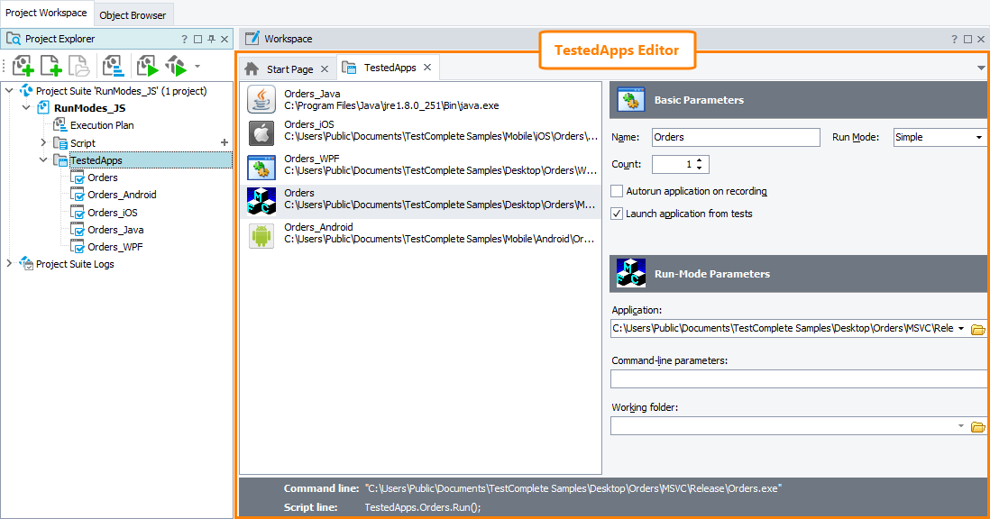 TestedApps Editor TestedApps editor