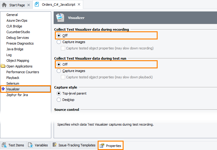Disabling Test Visualizer Disabling Test Visualizer