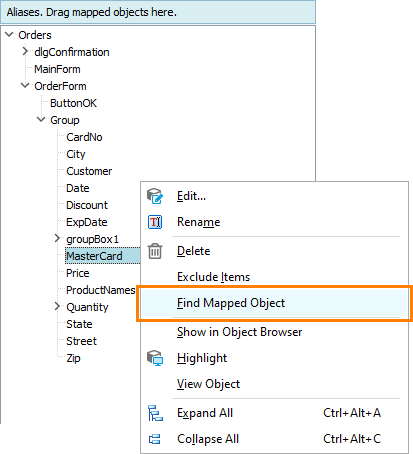 The Find Mapped Object Command The Find Mapped Object Command