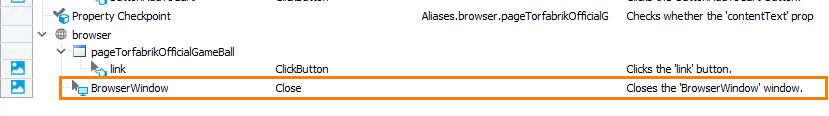 Closing the browser Getting Started with TestComplete (Web): Close the browser operation
