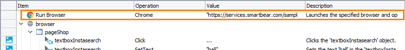 Running the browser Getting Started with TestComplete (Web): Run the browser operation