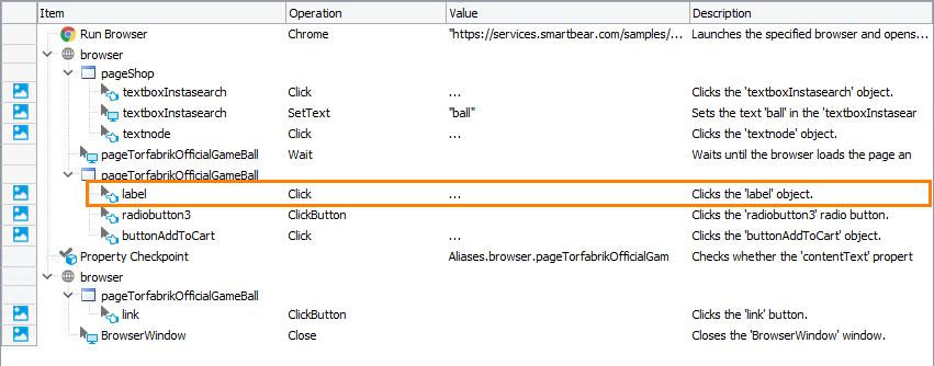 Adjust the coordinates of the operation that simulates a click in the search results list Getting Started with TestComplete (Web): Adjust the coordinates of the operation that simulates a click in the search results list