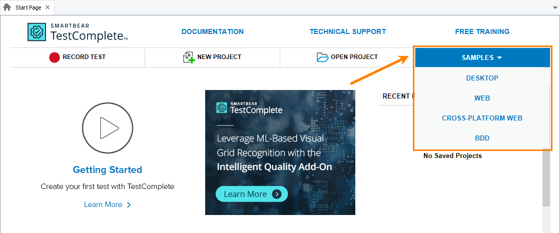 TestComplete Samples TestComplete Samples