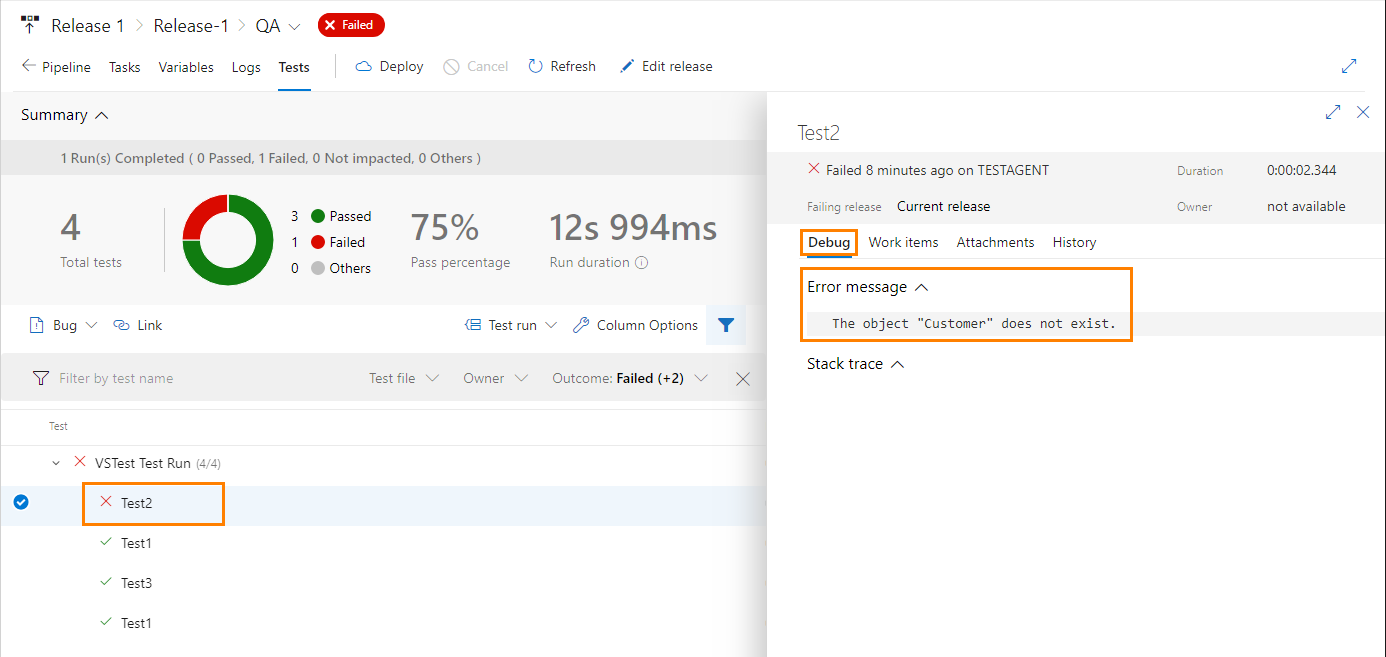 An error message TestComplete integration with Azure DevOps: Error message