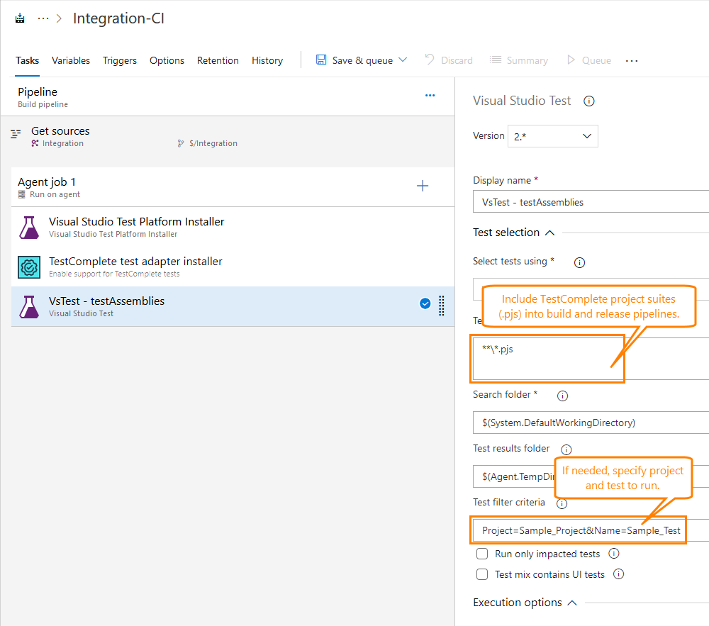 Running TestComplete tests as part of a team build Running TestComplete tests as part of a team build