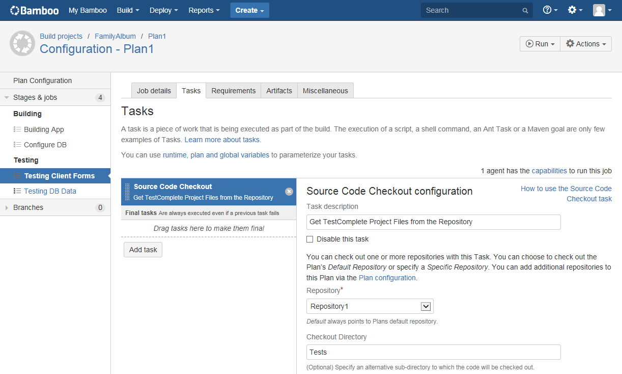 Running TestComplete tests from Bamboo: Getting TestComplete test project files from the repository Running TestComplete tests from Bamboo: Getting TestComplete test project files from the repository