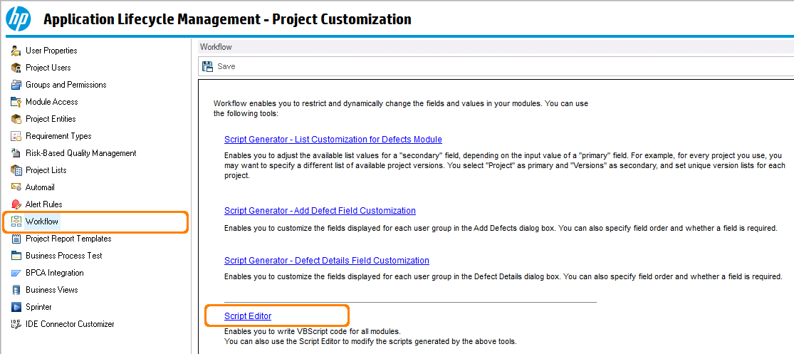 Opening Script Editor in HP Quality Center Opening Script Editor in HP Quality Center