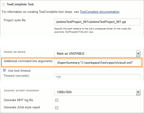 Exporting TestComplete test results in the JUnit format Exporting TestComplete test results to JUnit format