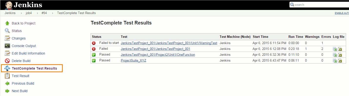 TestComplete test results in Jenkins TestComplete Jenkins integration: TestComplete test results in Jenkins
