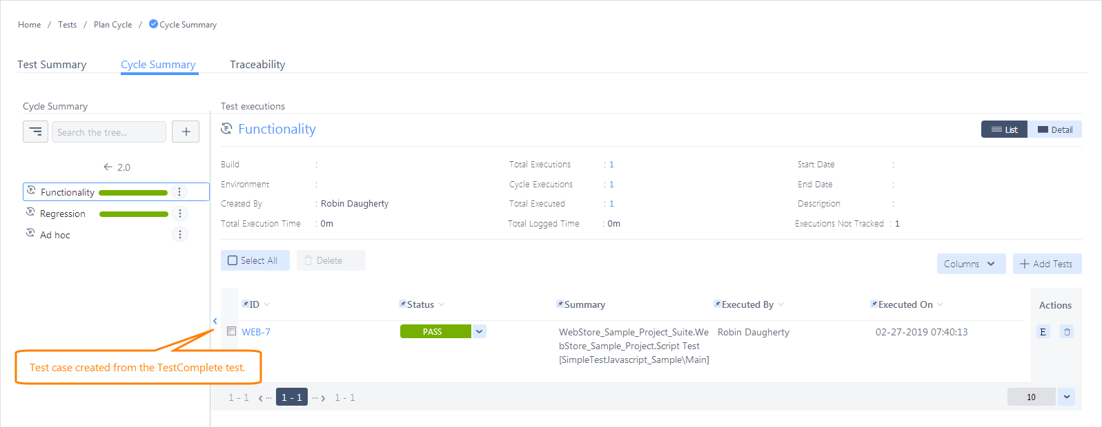 A test case created from a TestComplete test Test case created from TestComplete test