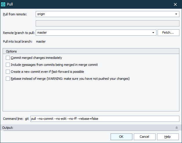 Pull Dialog (Git Plugin) Pull Dialog (Git Plugin)
