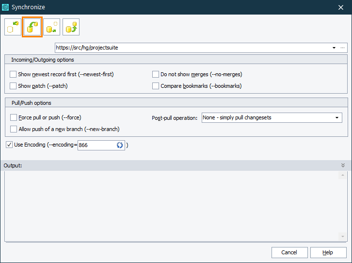 Pulling Changes via TestComplete Synchronize Dialog Pulling Changes via TestComplete Synchronize Dialog