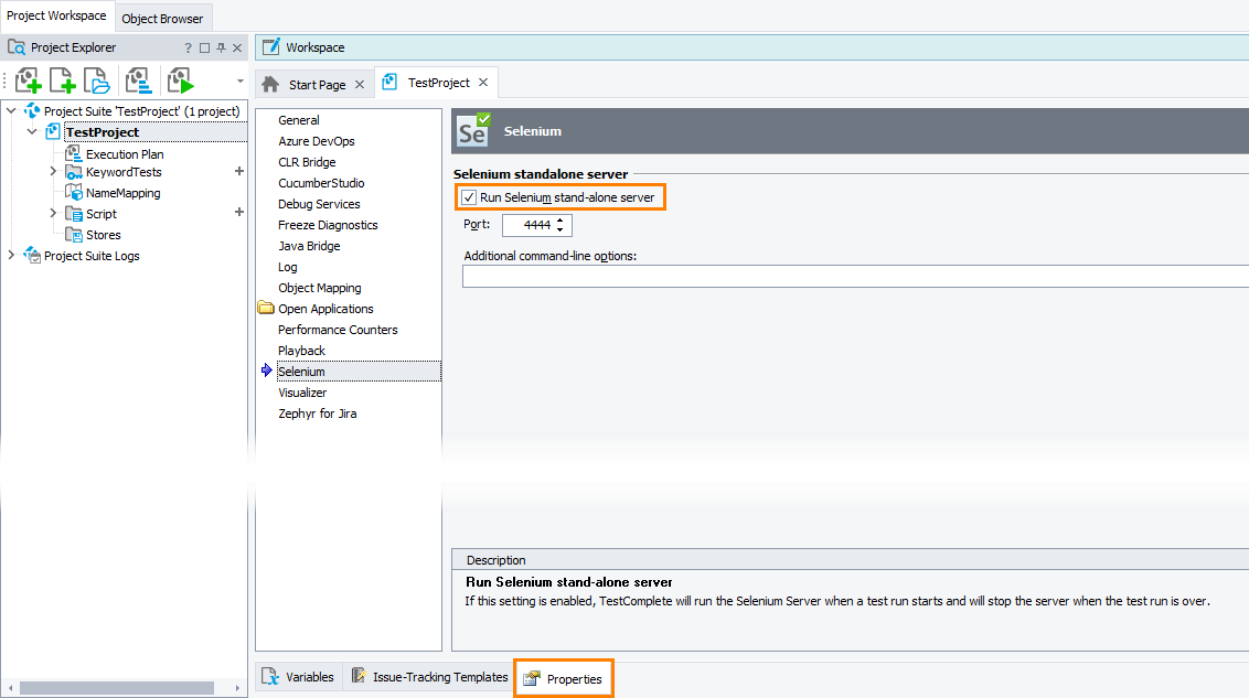 Configuring Project to Run Selenium Server Configuring project to run Selenium Server