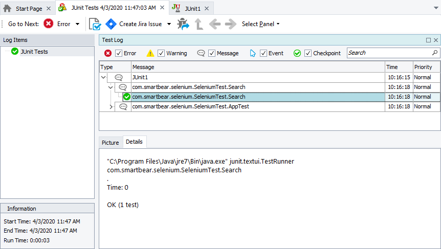 Selenium Test Results Selenium Test Results
